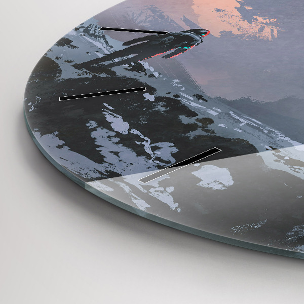 Zegar ścienny okrągły Astronauci abstrakcja