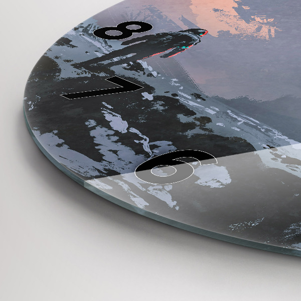 Zegar ścienny okrągły Astronauci abstrakcja