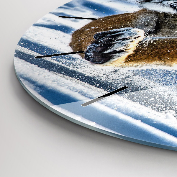 Zegar ścienny okrągły Skaczący tygrys