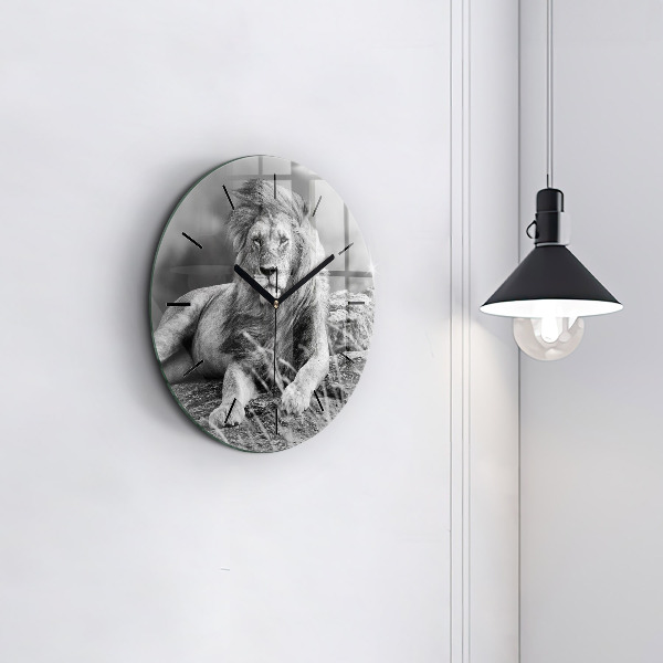 Zegar ścienny okrągły Abstrakcja - Lew
