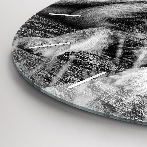 Zegar ścienny okrągły Abstrakcja - Lew