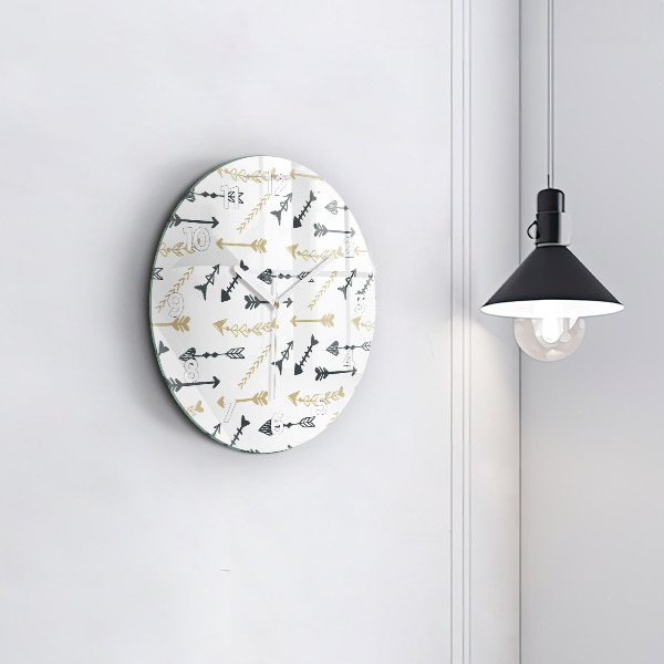 Zegar ścienny okrągły Geometryczny wzór hipsterski