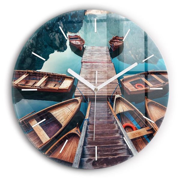 Zegar ścienny okrągły Pomost i Jezioro