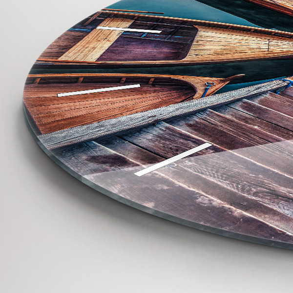 Zegar ścienny okrągły Pomost i Jezioro