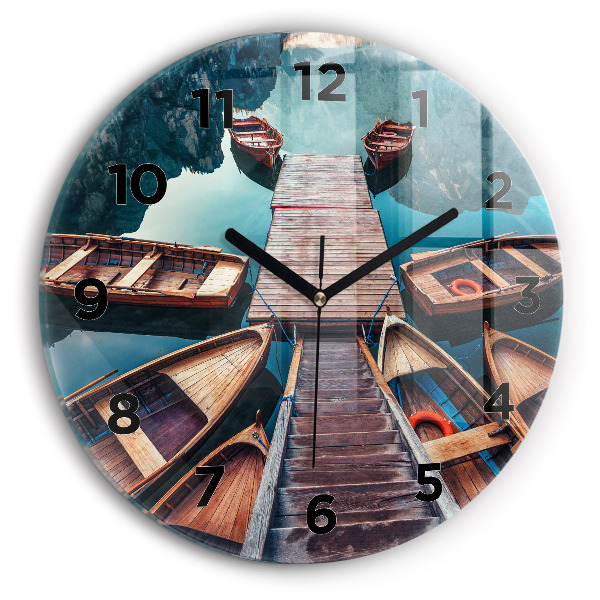Zegar ścienny okrągły Pomost i Jezioro