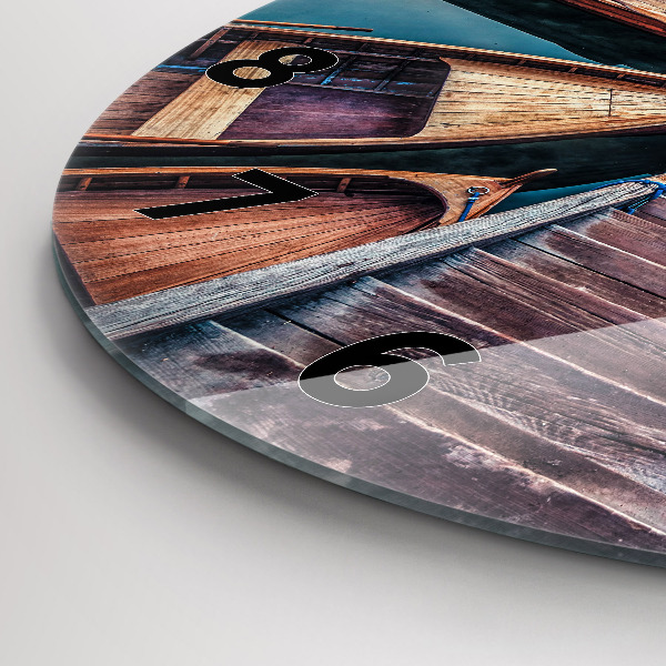 Zegar ścienny okrągły Pomost i Jezioro