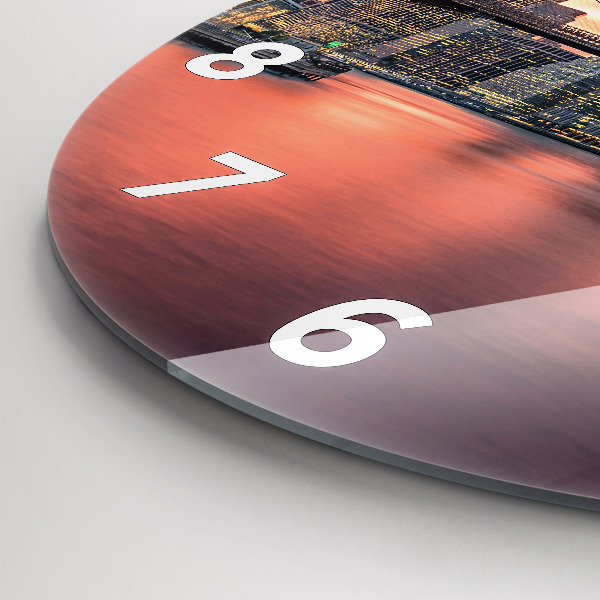 Zegar ścienny okrągły Nowym Jorku East River