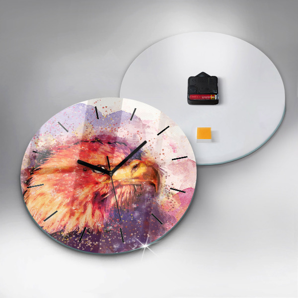 Zegar ścienny okrągły Akwarela orzeł