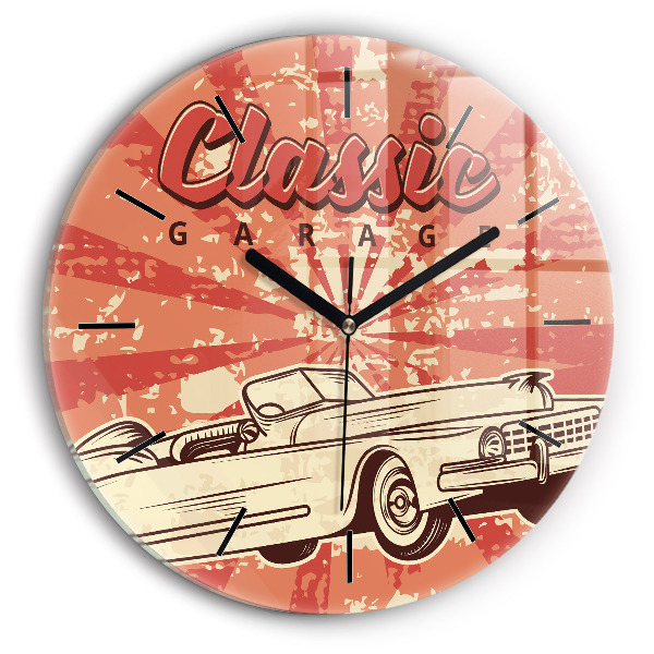Zegar okrągły Vintage Retro auto