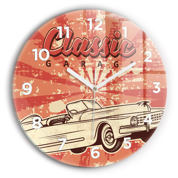 Zegar okrągły Vintage Retro auto