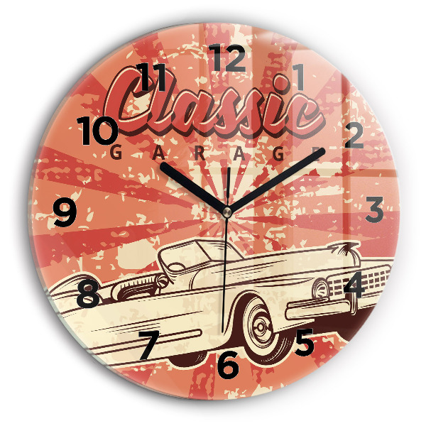 Zegar okrągły Vintage Retro auto