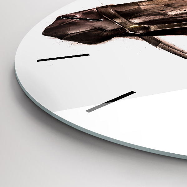 Zegar okrągły Malowany profil konia