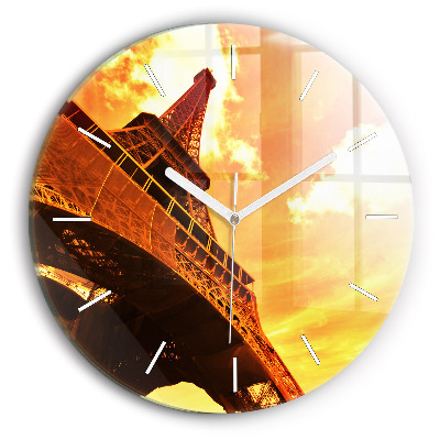Zegar ścienny okrągły Wieża Eiffla w Paryżu