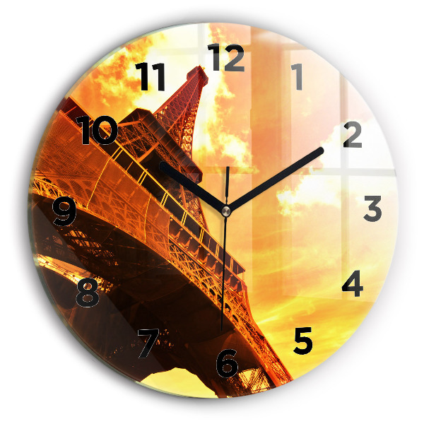 Zegar ścienny okrągły Wieża Eiffla w Paryżu