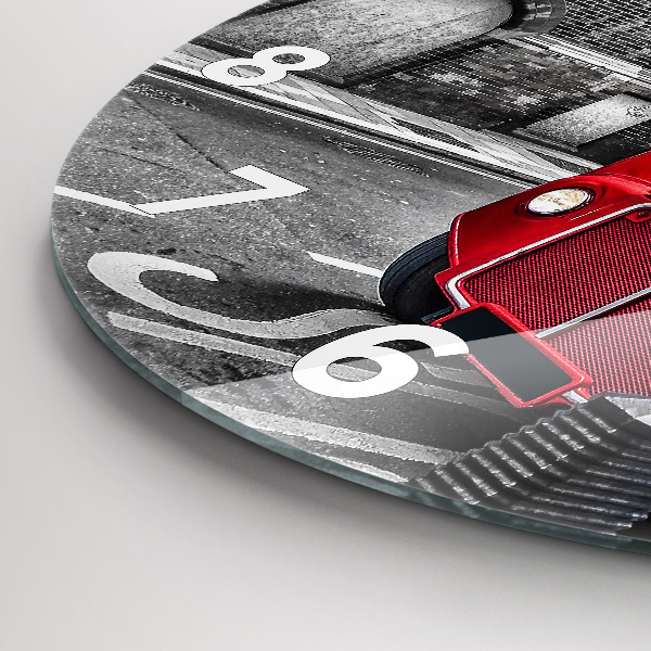 Zegar ścienny okrągły Czerwony piętrowy autobus