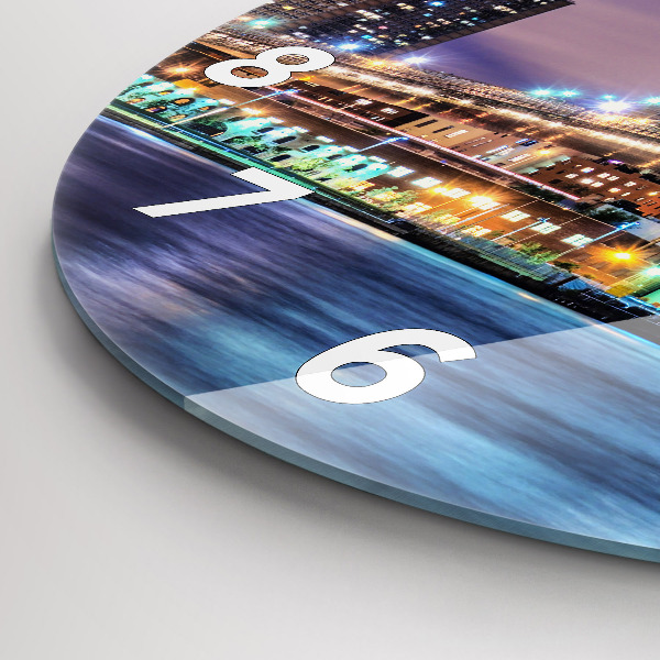 Zegar ścienny okrągły Brooklyn most i East River