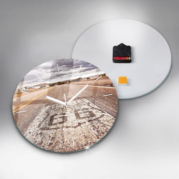 Zegar ścienny okrągły Route 66 USA