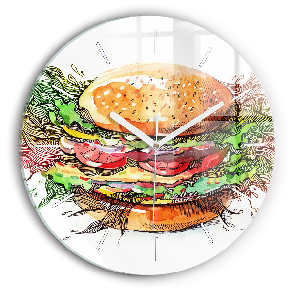 Zegar ścienny okrągły Burger z serem XXL