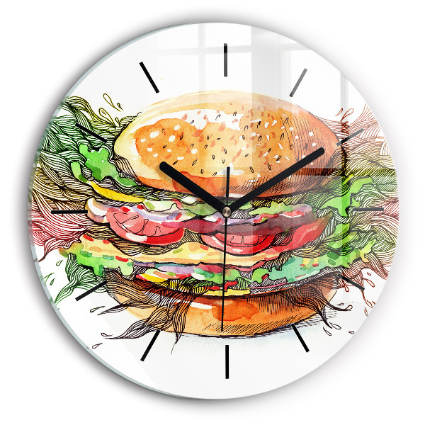 Zegar ścienny okrągły Burger z serem XXL