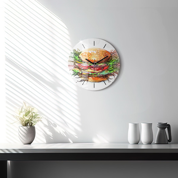 Zegar ścienny okrągły Burger z serem XXL