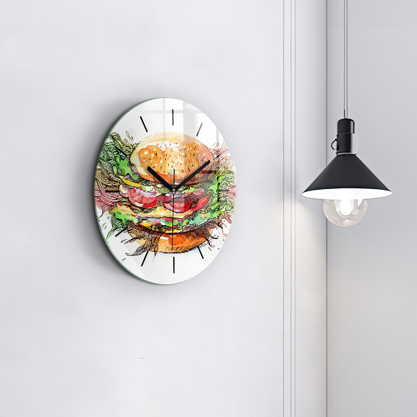 Zegar ścienny okrągły Burger z serem XXL