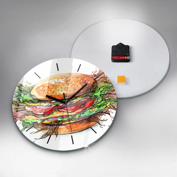 Zegar ścienny okrągły Burger z serem XXL