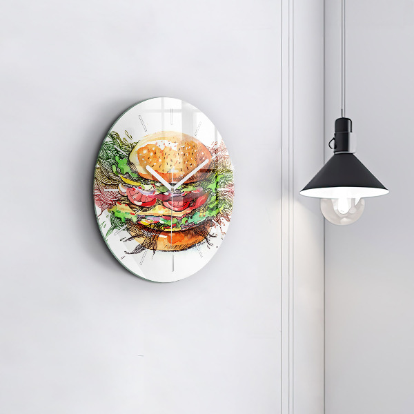 Zegar ścienny okrągły Burger z serem XXL