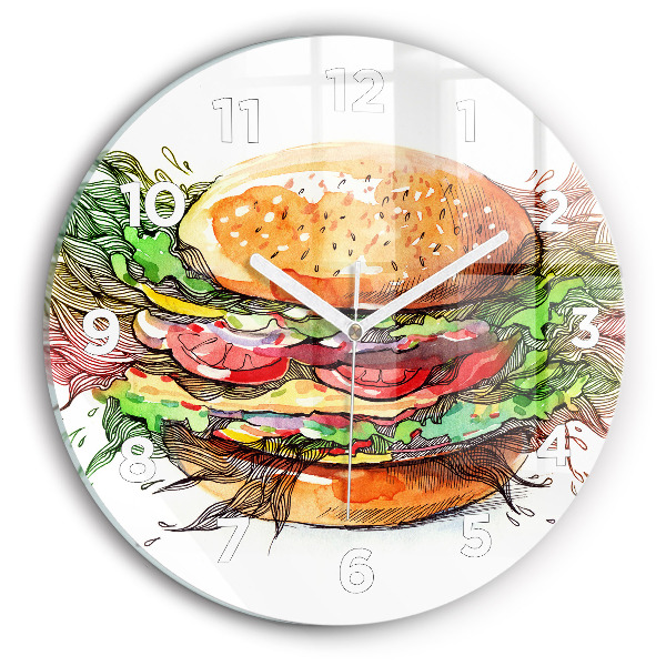 Zegar ścienny okrągły Burger z serem XXL