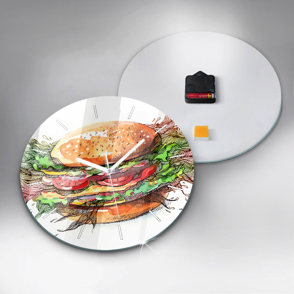 Zegar ścienny okrągły Burger z serem XXL