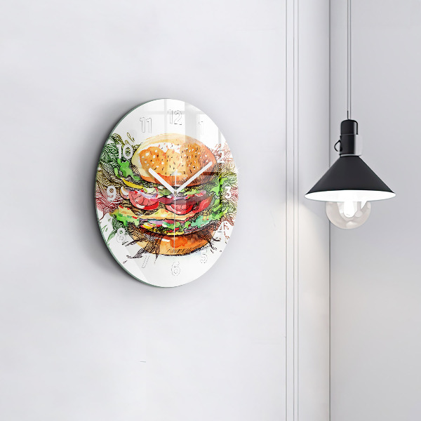 Zegar ścienny okrągły Burger z serem XXL