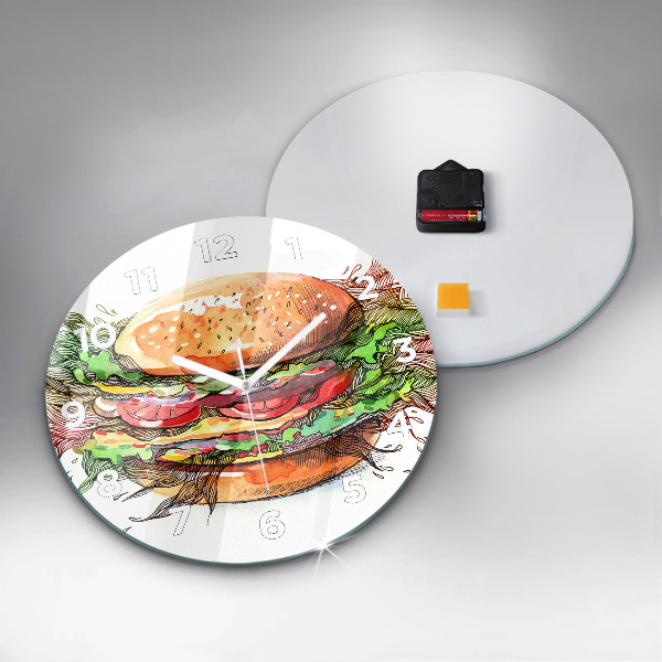 Zegar ścienny okrągły Burger z serem XXL