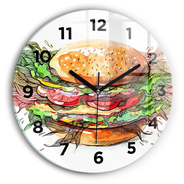 Zegar ścienny okrągły Burger z serem XXL