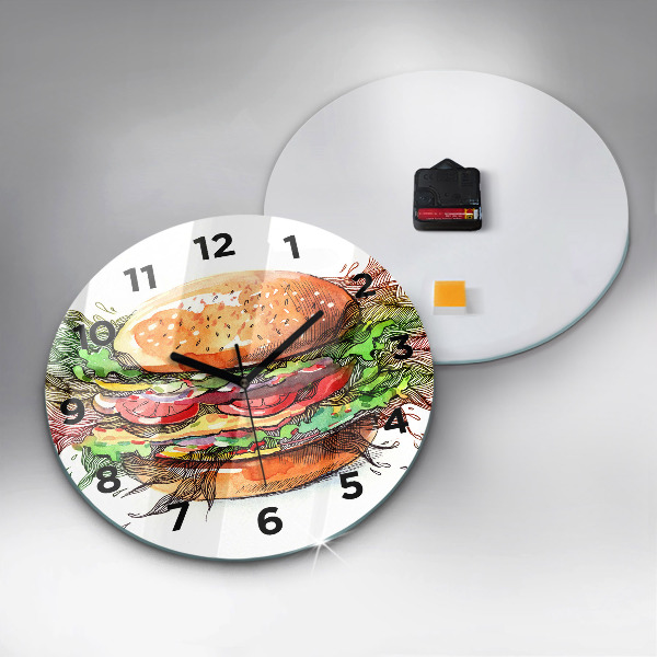 Zegar ścienny okrągły Burger z serem XXL
