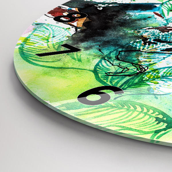 Zegar ścienny okrągły Tukan w trawie