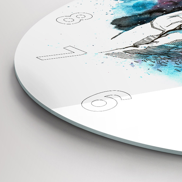 Zegar ścienny okrągły Abstrakcja astronauta