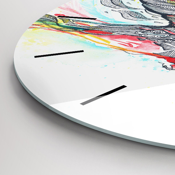 Zegar ścienny okrągły Kolorowa Papuga w locie