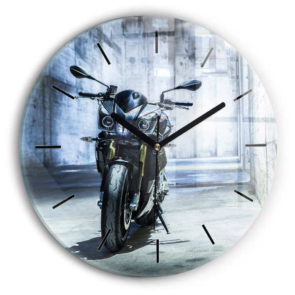 Zegar ścienny okrągły Motocykl w alejce