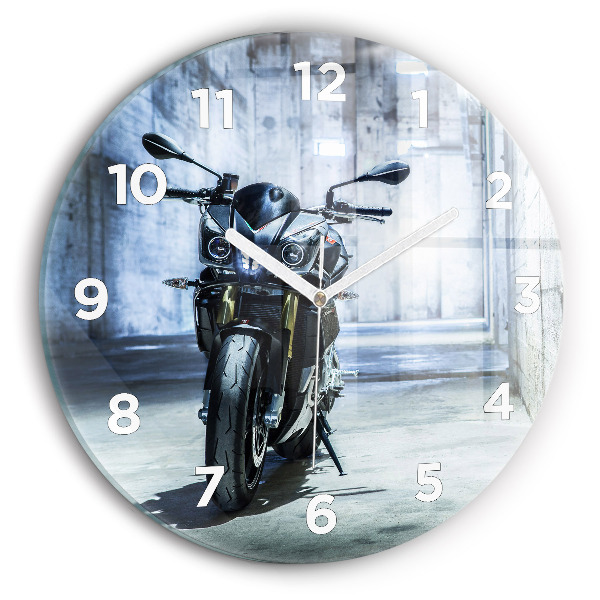 Zegar ścienny okrągły Motocykl w alejce