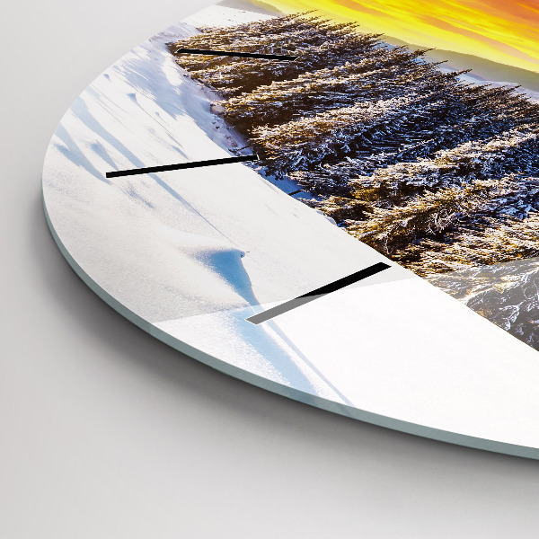 Zegar ścienny okrągły Zimowy górski Krajobraz