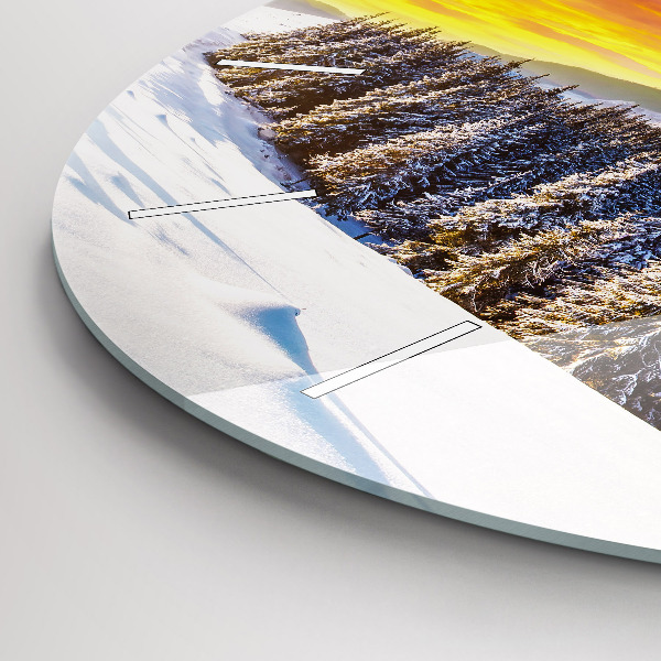 Zegar ścienny okrągły Zimowy górski Krajobraz