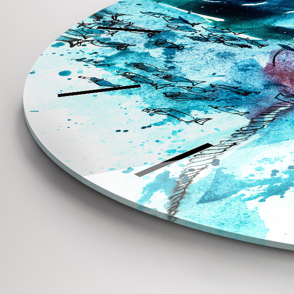 Zegar ścienny okrągły Malowana mewa