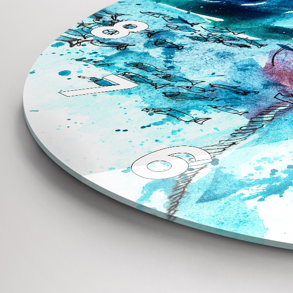 Zegar ścienny okrągły Malowana mewa