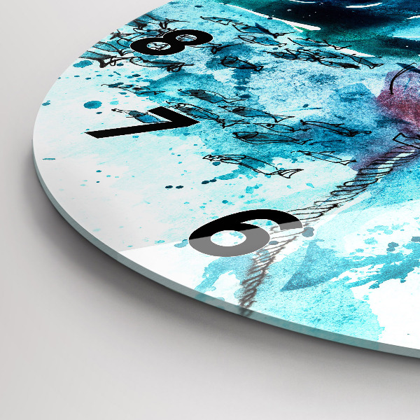 Zegar ścienny okrągły Malowana mewa