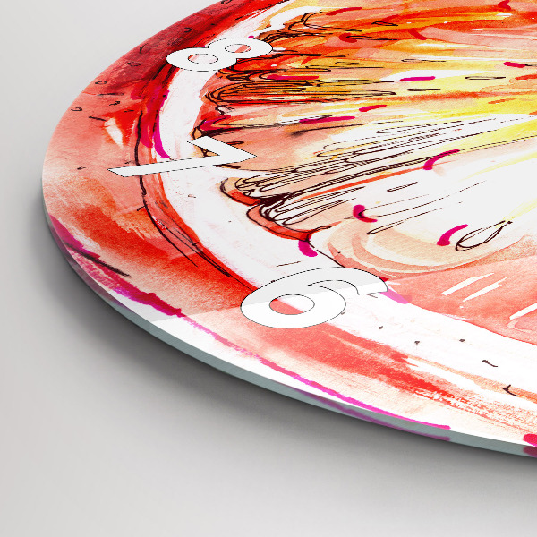 Zegar ścienny okrągły Malowana pomarańcza