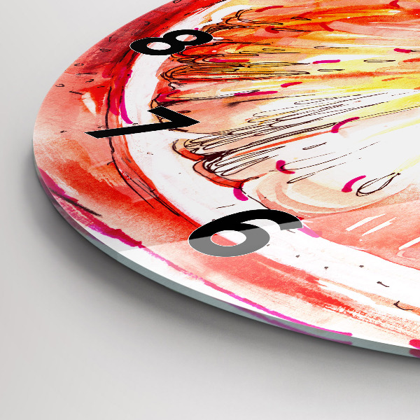 Zegar ścienny okrągły Malowana pomarańcza