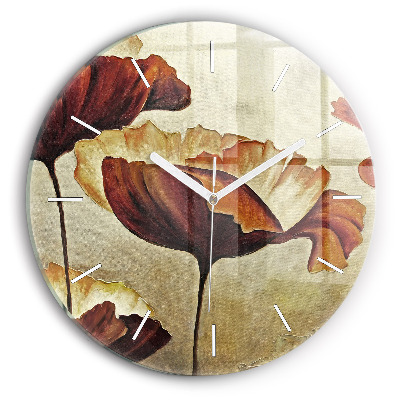 Zegar ścienny okrągły Malowane maki