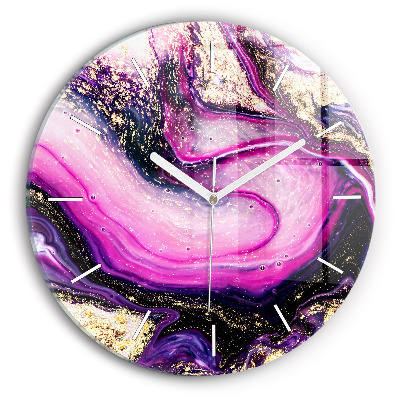 Zegar okrągły z nadrukiem Abstrakcja marmur