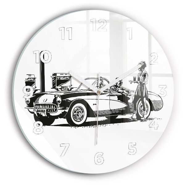 Zegar ścienny okrągły Retro Ilustracja