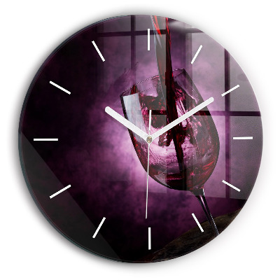 Zegar ścienny okrągły Kieliszka do wina