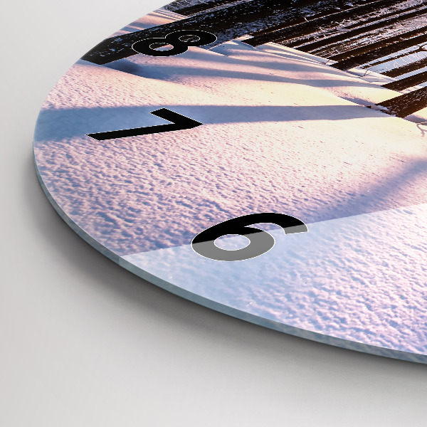 Zegar ścienny okrągły Zachód słońca Las